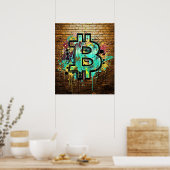 Bitcoin Street Art Poster – Farbige Graffiti Gesta (Küche)