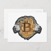 Bitcoin Super Hero Ankündigungspostkarte (Vorne/Hinten)