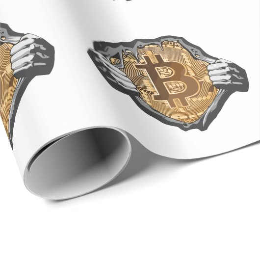 Bitcoin Super Hero Geschenkpapier (Rolleneckpunkt)
