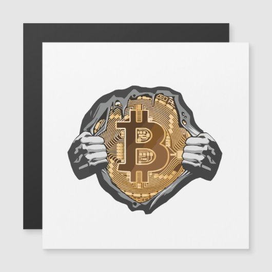 Bitcoin Super Hero Magnetkarte (Vorne/Hinten)