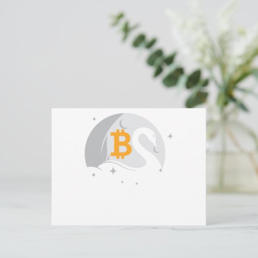 Bitcoin Swan Postkarte (Stehend Vorderseite)