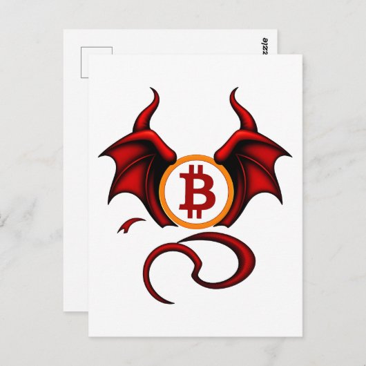 Bitcoin Teufel Postkarte (Vorne/Hinten)