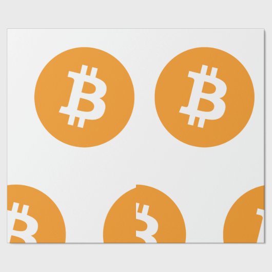 Bitcoin Theme Wrapping Paper Geschenkpapier (Saum)
