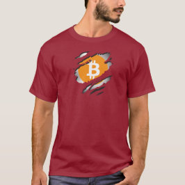 Bitcoin-Torn-Bild mit Logo-Darstellung unten - T-Shirt