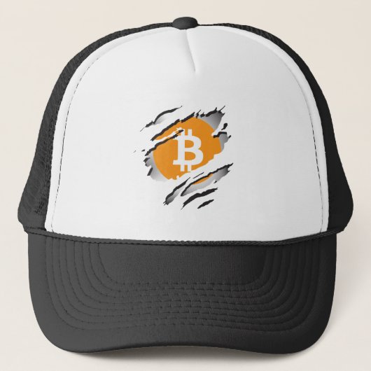 Bitcoin Torn Logo Reveage Image - Trucker Hat Truckerkappe (Vorderseite)