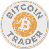 Bitcoin Trader Grunge Text Circle Kontur Aufkleber (Vorderseite)