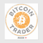 Bitcoin Trader Grunge Text Circle Kontur Aufkleber (Blatt)