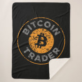 Bitcoin Trader Grunge Text Circle Kontur Black Sherpadecke (Vorderseite)
