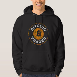 Bitcoin Trader Grunge Text Circle Kontur Hoodie