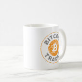Bitcoin Trader Grunge Text Circle Kontur Kaffeetasse (VorderseiteRechts)