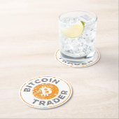 Bitcoin Trader Grunge Text Circle Kontur Runder Pappuntersetzer (Vor Ort)