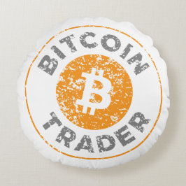 Bitcoin Trader Grunge Text Circle Kontur Rundes Kissen