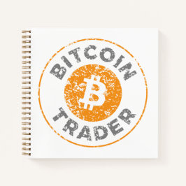 Bitcoin Trader Grunge Text Circle Kontur Square Notizblock
