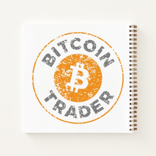 Bitcoin Trader Grunge Text Circle Kontur Square Notizblock (Rückseite)