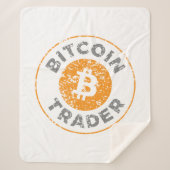 Bitcoin Trader Grunge Text Circle Kontur Weiß Sherpadecke (Vorderseite)