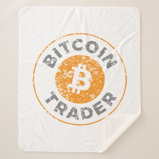 Bitcoin Trader Grunge Text Circle Kontur Weiß Sherpadecke (Vorderseite)