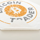 Bitcoin Trader Grunge Text Circle Kontur Weiß Sherpadecke (3/4)
