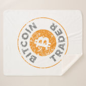 Bitcoin Trader Grunge Text Circle Kontur Weiß Sherpadecke (Vorderseite (Horizontal))