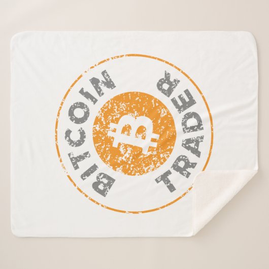 Bitcoin Trader Grunge Text Circle Kontur Weiß Sherpadecke (Vorderseite (Horizontal))