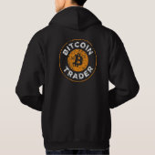 Bitcoin Trader Grunge Text Circle Line Backprint Hoodie (Rückseite)