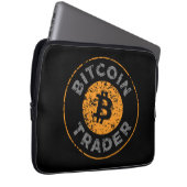 Bitcoin Trader Grunge Text Circle Outl. Black Gray Laptopschutzhülle (Vorne Rechts)