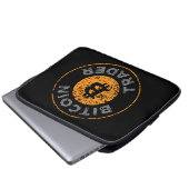 Bitcoin Trader Grunge Text Circle Outl. Black Gray Laptopschutzhülle (Vorne Knopf)