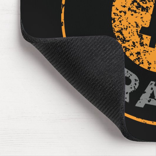 Bitcoin Trader Grunge Text Circle Outl. Black Gray Mousepad (Ecke)