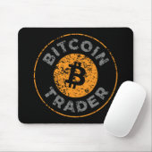 Bitcoin Trader Grunge Text Circle Outl. Black Gray Mousepad (Mit Mouse)
