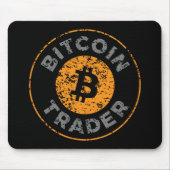 Bitcoin Trader Grunge Text Circle Outl. Black Gray Mousepad (Vorne)