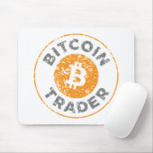 Bitcoin Trader Grunge Text Circle Outl. Weiß Grau Mousepad (Mit Mouse)