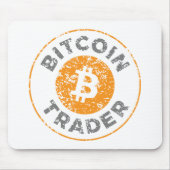 Bitcoin Trader Grunge Text Circle Outl. Weiß Grau Mousepad (Vorne)