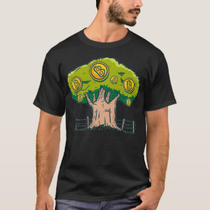 Bitcoin Tree Illustration Krypto Kryptowährung Di T-Shirt