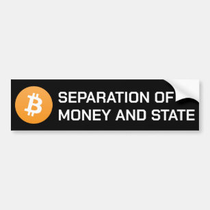 Bitcoin-Trennung von Geld und Staat-Autoaufkleber Autoaufkleber