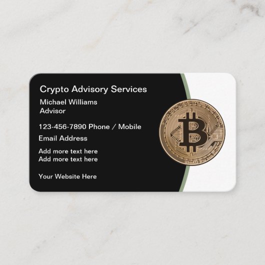 Bitcoin und Cryto Ethereum Services Geschäftskarte Visitenkarte (Vorderseite)