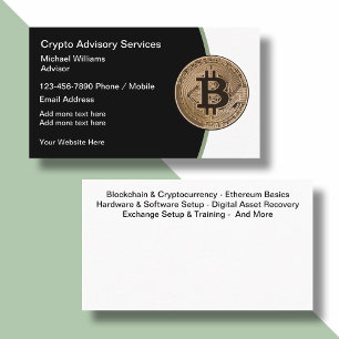 Bitcoin- und Krypto-Ethereum-Dienstleistungen Gesc Visitenkarte