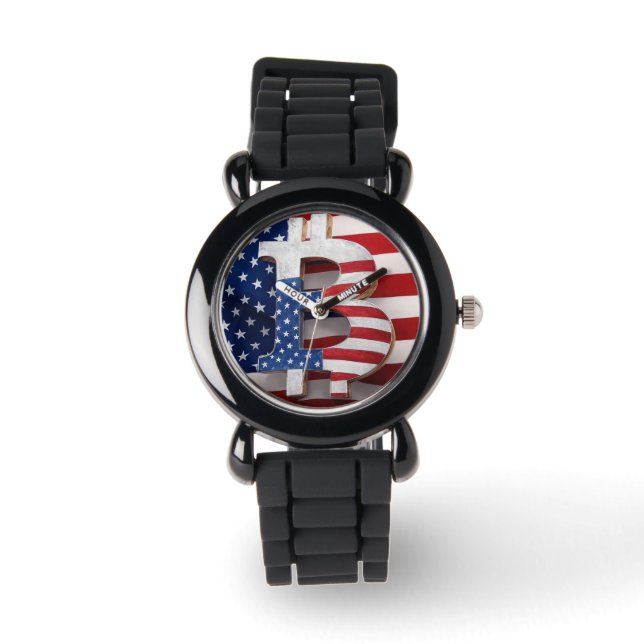 Bitcoin USA Armbanduhr (Vorderseite)