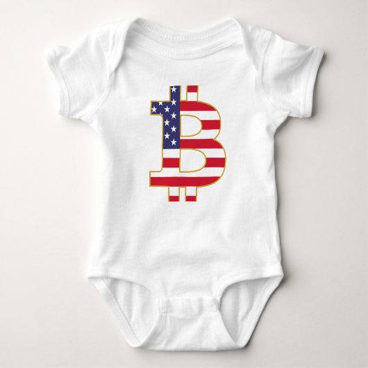 Bitcoin USA Flag - Btc Crypto Baby Strampler (Vorderseite)