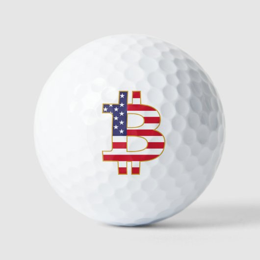 Bitcoin USA Flag - Btc Crypto Golfball (Vorderseite)