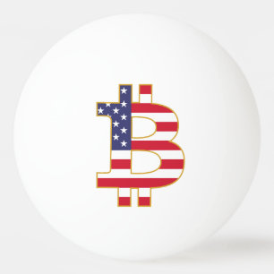 Bitcoin USA Flag - Btc Crypto Tischtennisball