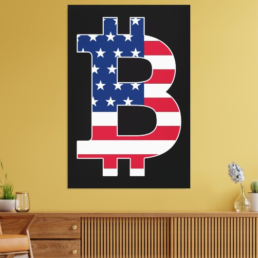 BitCoin USA Flag Leinwanddruck (Insitu (Wohnzimmer))