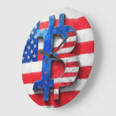 Bitcoin USA Große Wanduhr (Winkel)