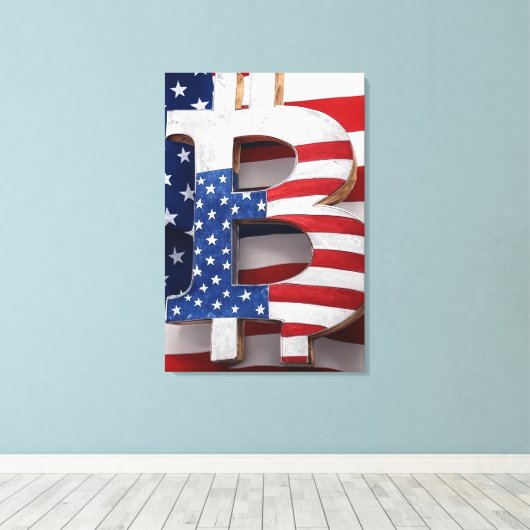 Bitcoin USA Leinwanddruck (Insitu (Holzboden))