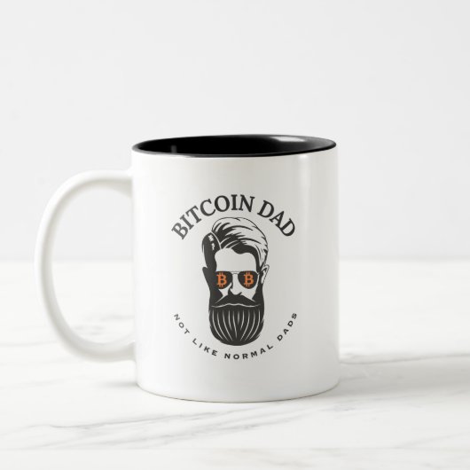 Bitcoin-Vater Zweifarbige Tasse (Links)