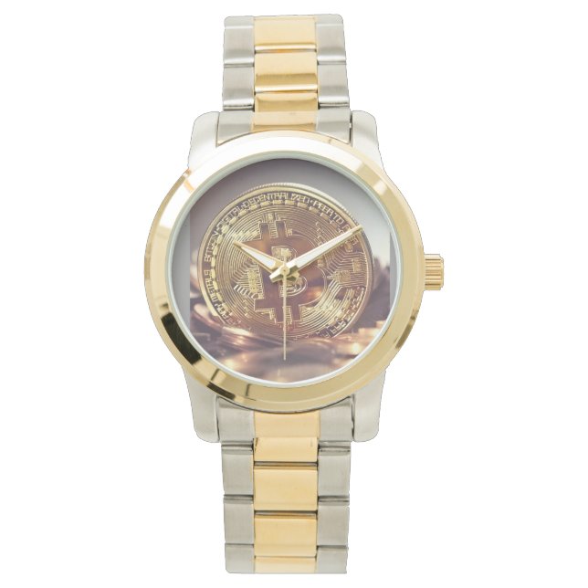 Bitcoin-Währung, Kryptoüberwachung Armbanduhr (Vorderseite)