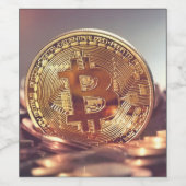 Bitcoin-Währung, Kryptoweinetikett Weinetikett (Einzelnes Label)