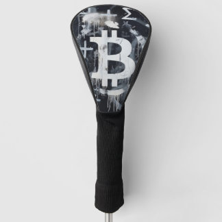 Bitcoin-Währung-Straßenkunst (Schwarze Malerei Nr. Golf Headcover