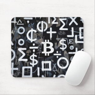 Bitcoin-Währungs- Street-Art (Schwarze Malerei Nr. Mousepad