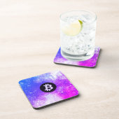 Bitcoin-Wasserfarbe (Stil 2 - Miami) Getränkeuntersetzer (Rechte Seite)