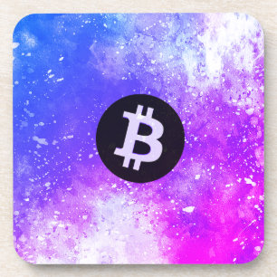 Bitcoin-Wasserfarbe (Stil 2 - Miami) Getränkeuntersetzer