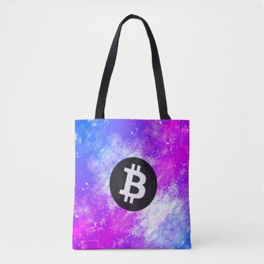 Bitcoin-Wasserfarbe (Stil 2 - Miami) Tasche (Vorderseite)
